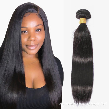 Lan-Daisy Peruvian  Human Hair Extension Straight Bundles Natural 100% Remy Hair Weave Bundle For Wowen  Smooth Hair All Length